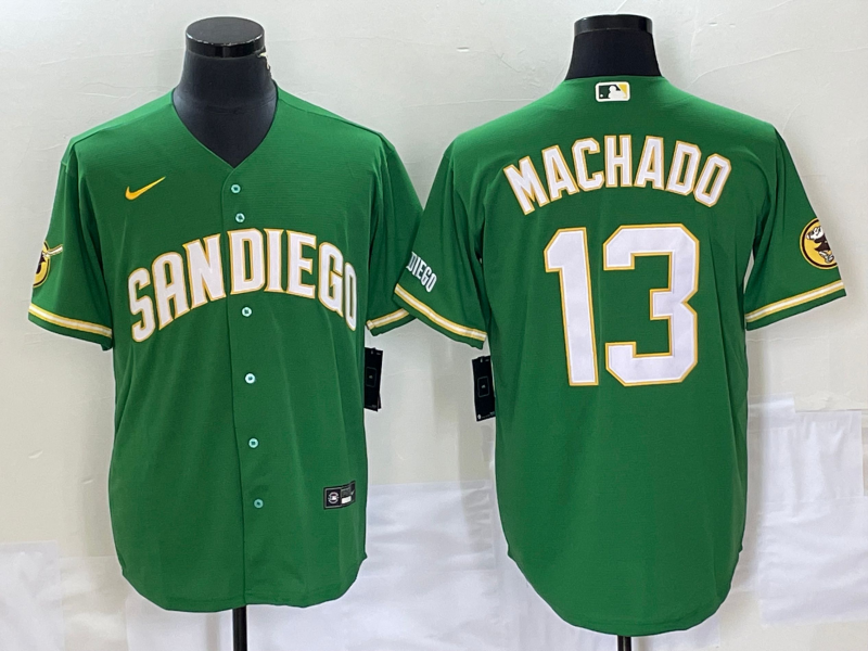 Men’s San Diego Padres Manny Machado #13 Green Jersey