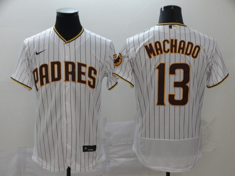 Men’s San Diego Padres Manny Machado #13 MLB White Stitched Jersey