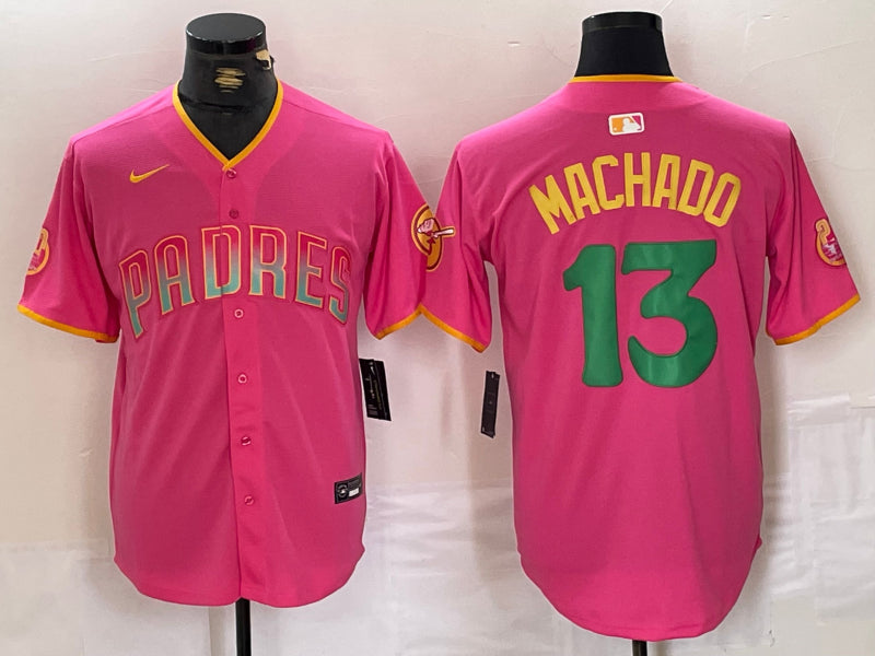 Men’s San Diego Padres Manny Machado #13 Pink Jersey