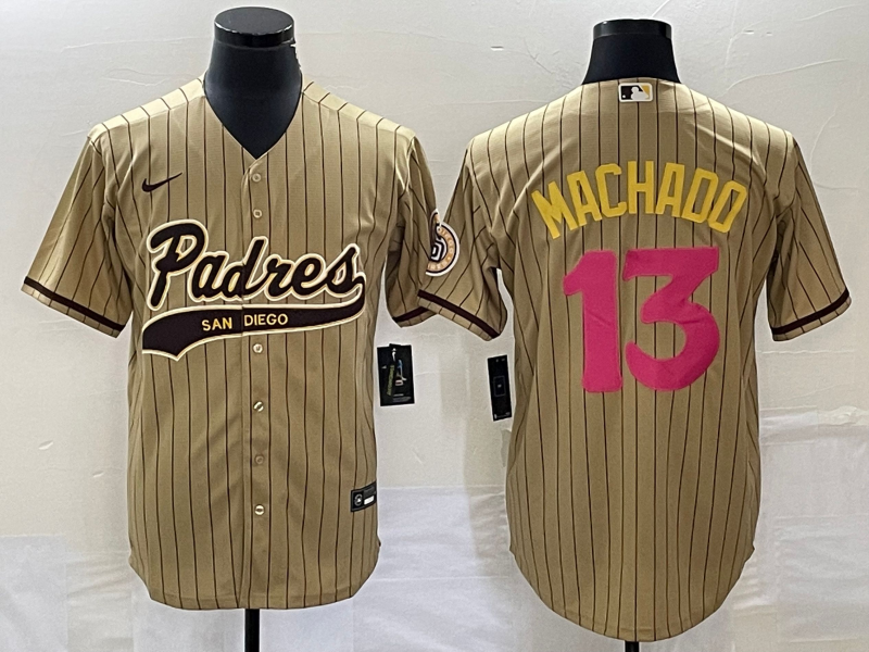 Men’s San Diego Padres Manny Machado #13 Tan Jersey Joint Edition