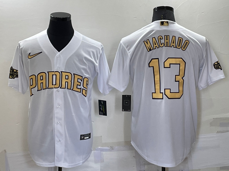 Men’s San Diego Padres Manny Machado #13 White Baseball Jersey