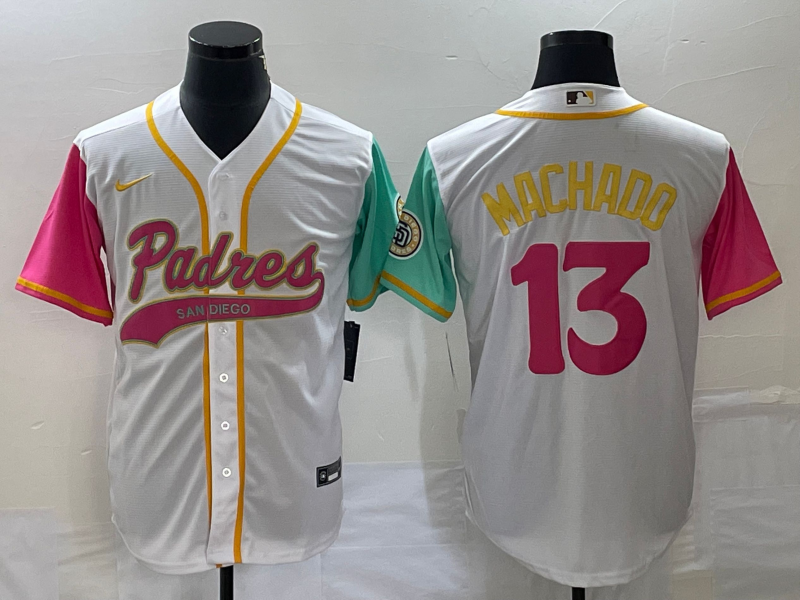 Men’s San Diego Padres Manny Machado #13 White City Connect Jersey Joint Edition