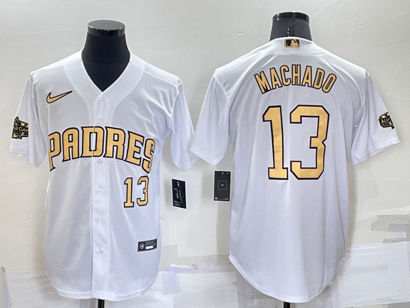Men’s San Diego Padres Manny Machado #13 White Jersey