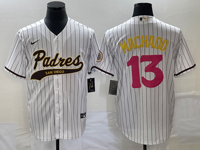 Men’s San Diego Padres Manny Machado #13 White Jersey Joint Edition