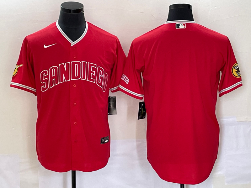 Men’s San Diego Padres Red Blank Jersey