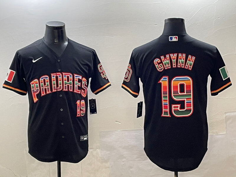 Men’s San Diego Padres Tony Gwynn #19 Black Jersey
