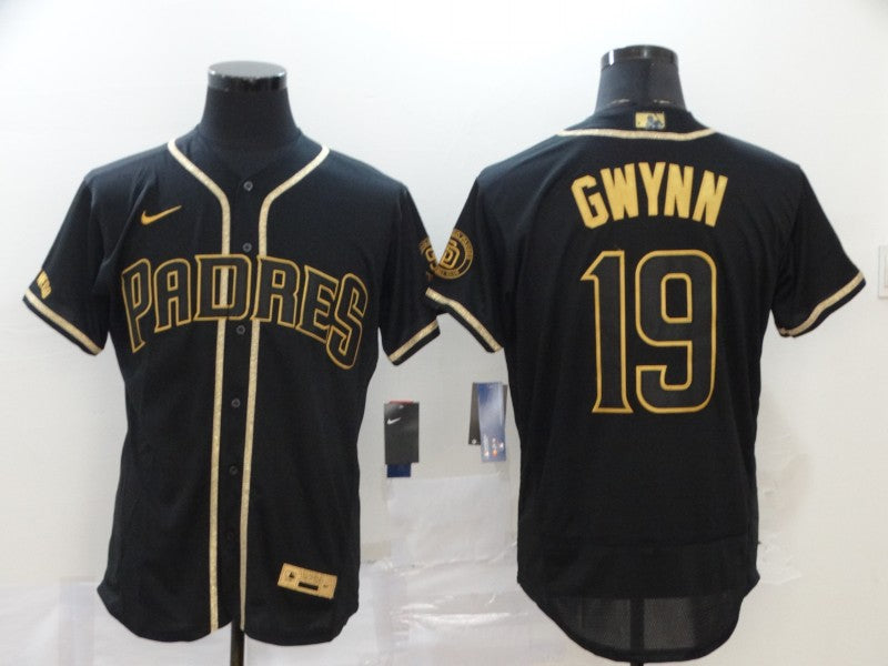 Men’s San Diego Padres Tony Gwynn #19 Black Stitched Jersey