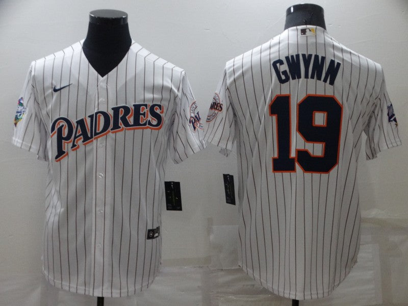 Men’s San Diego Padres Tony Gwynn #19 White Team Jersey