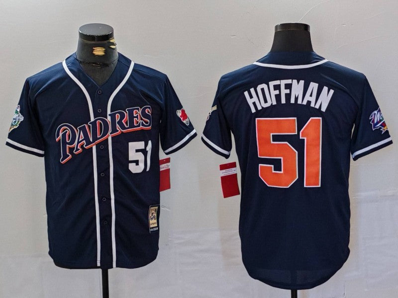 Men’s San Diego Padres Trevor Hoffman #51 Navy Jersey