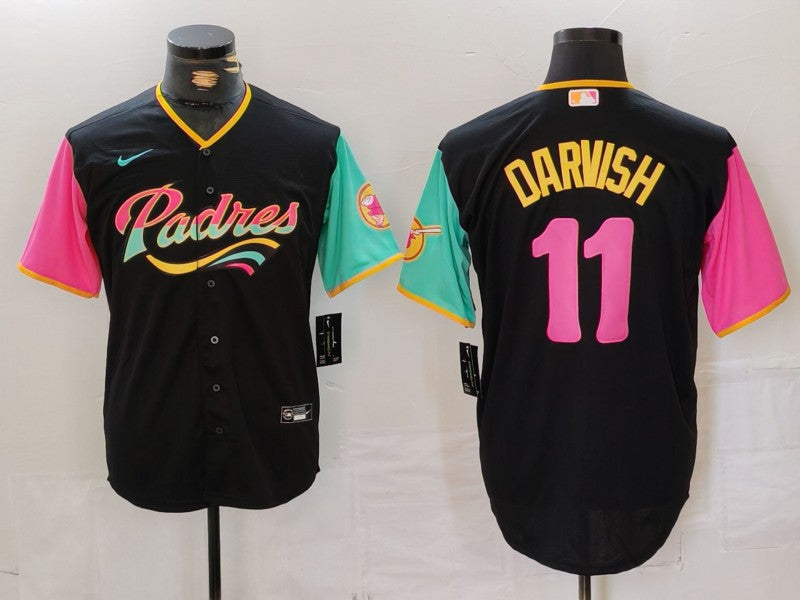 Men’s San Diego Padres Yu Darvish #11 Black City Connect Limited Jersey