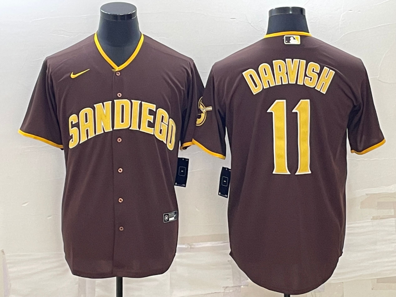 Men’s San Diego Padres Yu Darvish #11 Brown Jersey
