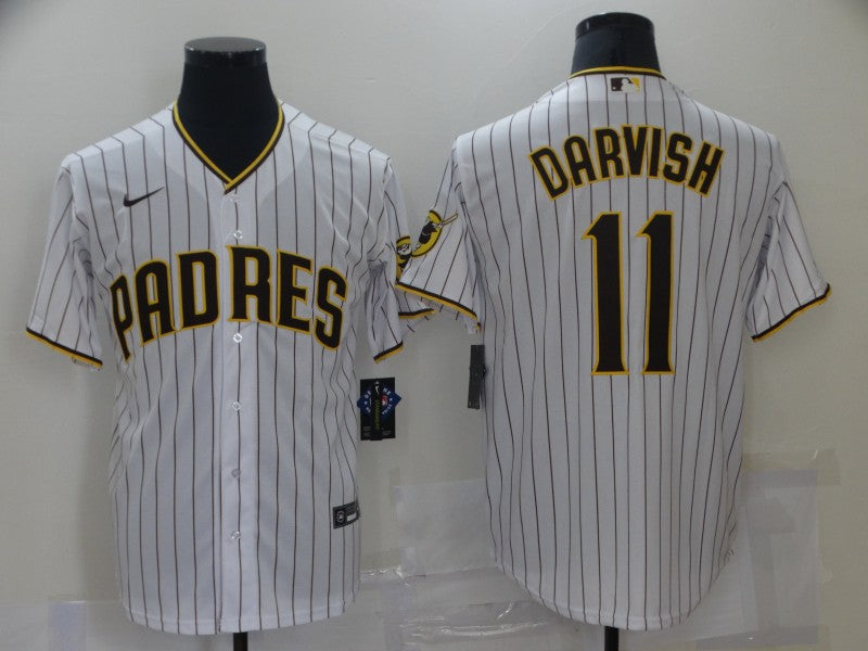 Men’s San Diego Padres Yu Darvish #11 White Stitched Jersey