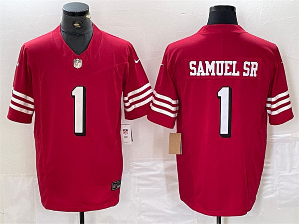 Men’s San Francisco 49ers #1 Deebo Samuel Sr Nike Scarlet Alternate F.U.S.E. Vapor Limited Jersey