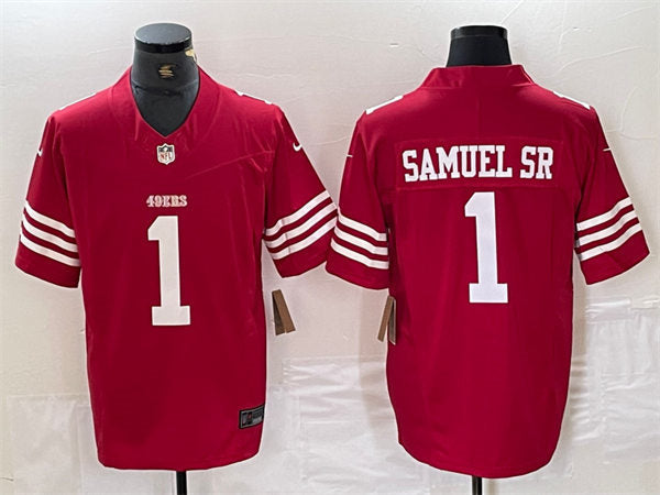 Men’s San Francisco 49ers #1 Deebo Samuel Sr Nike Scarlet F.U.S.E. Vapor Limited Jersey