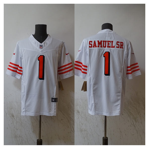 Men’s San Francisco 49ers #1 Deebo Samuel Sr Nike White Alternate F.U.S.E. Vapor Limited Jersey