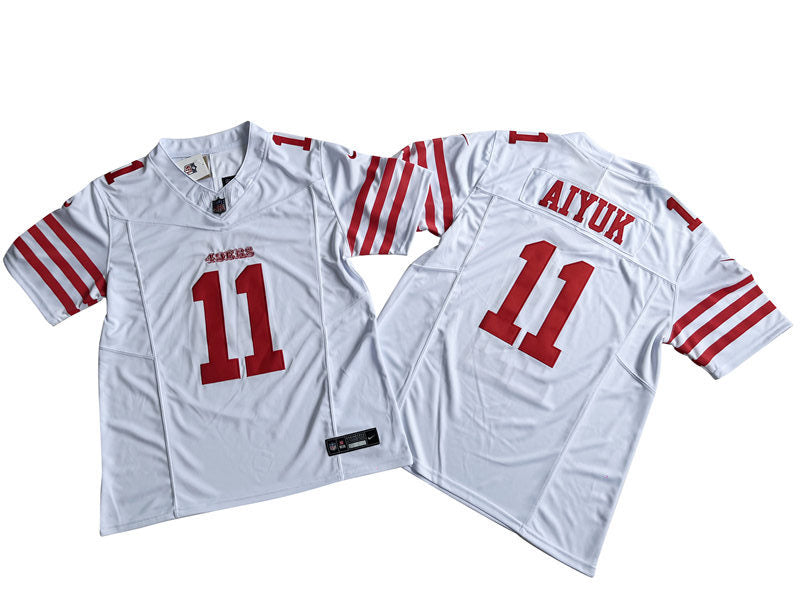 Men’s San Francisco 49ers #11 Brandon Aiyuk Nike Home White 2023 F.U.S.E. Vapor Limited Jersey
