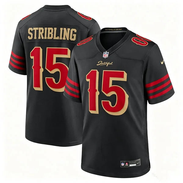Mens San Francisco 49ers #15 De’Zhaun Stribling Black Rivalries Collection F.U.S.E. Limited Jersey
