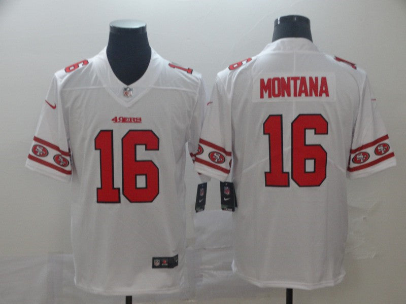 Men’s San Francisco 49ers #16 Joe Montana Nike NFL team logo cool edition jerseys