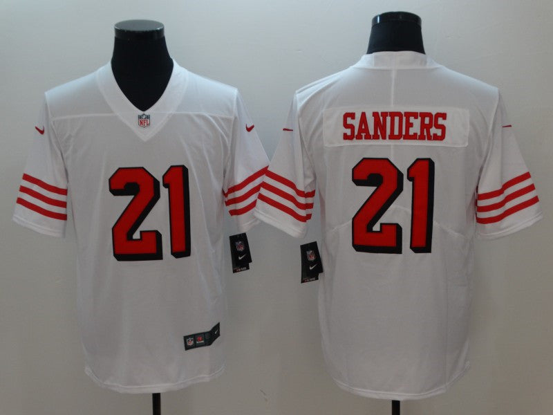 Men’s San Francisco 49ers #21 Deion Sanders Nike White Vapor Untouchable Color Rush Limited Player Jersey