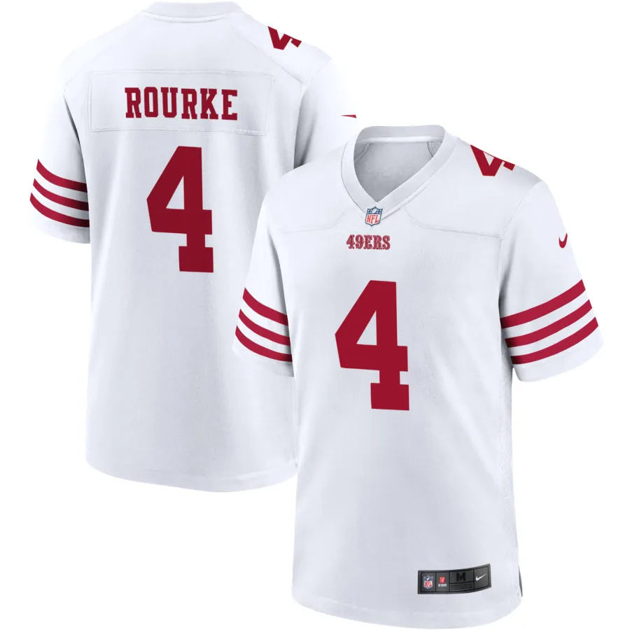 Mens San Francisco 49ers #4 Kurtis Rourke Nike Home White F.U.S.E. Vapor Limited Jersey