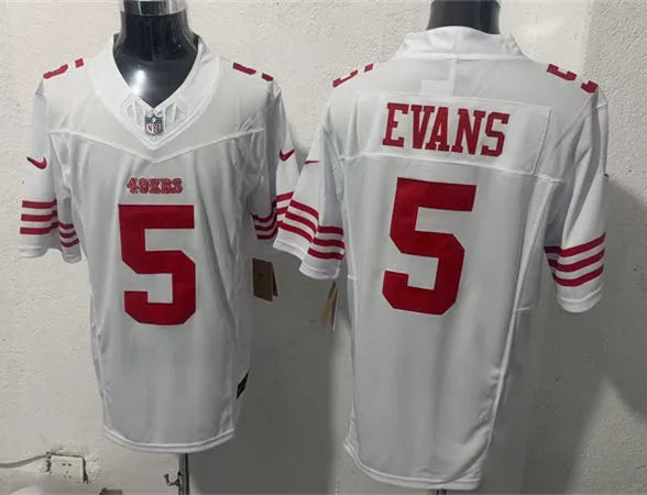 Mens San Francisco 49ers #5 Mike Evans Nike Home White F.U.S.E. Vapor Limited Jersey