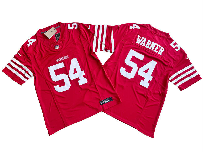 Men’s San Francisco 49ers #54 Fred Warner Nike Scarlet 2023 F.U.S.E. Vapor Limited Jersey