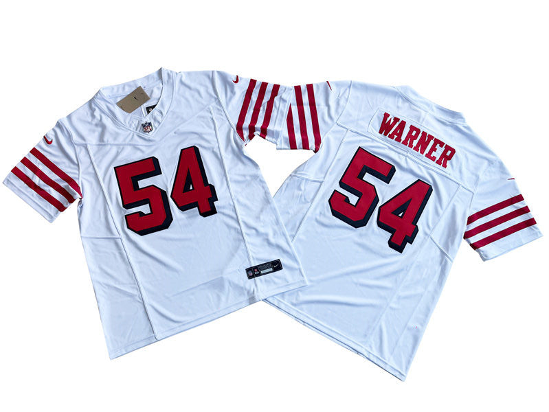 Men’s San Francisco 49ers #54 Fred Warner Nike White Alternate 2023 F.U.S.E. Vapor Limited Jersey
