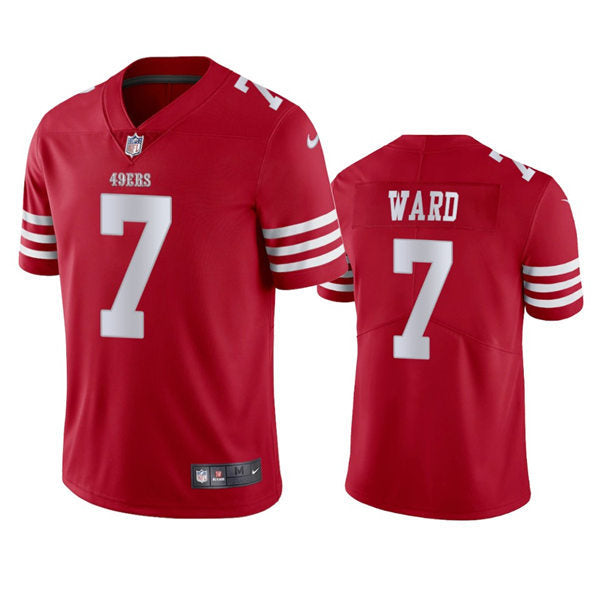 Men’s San Francisco 49ers #7 Charvarius Ward Nike Scarlet Vapor Limited Player Jersey