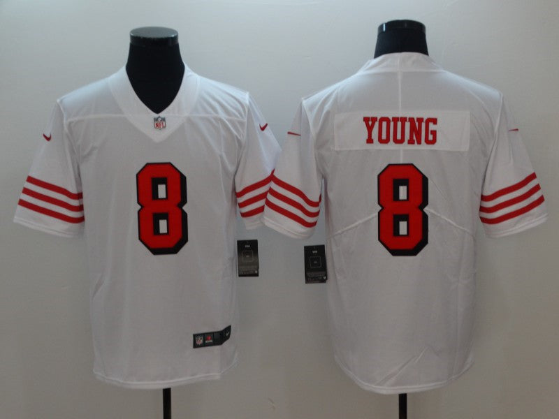 Men’s San Francisco 49ers #8 Steve Young Nike White Vapor Untouchable Color Rush Limited Player Jersey