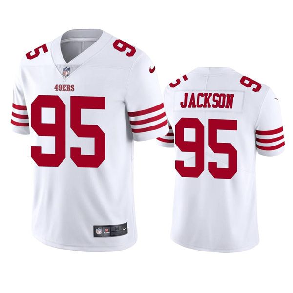 Men’s San Francisco 49ers #95 Drake Jackson Nike White Vapor Limited Player Jersey