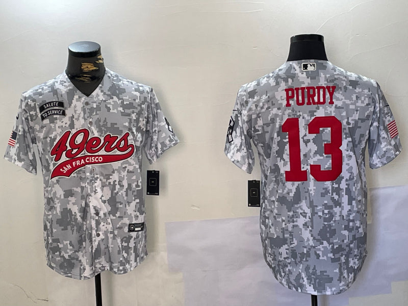 Men’s San Francisco 49ers Brock Purdy #13 Arctic Camo Salute to Service Limited Jersey