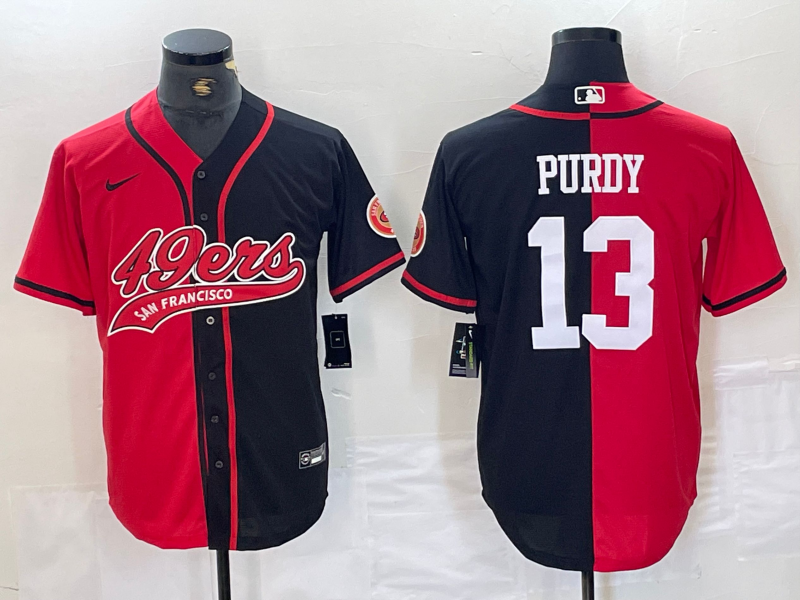 Men’s San Francisco 49ers Brock Purdy #13 Red/Black Jersey Joint Edition