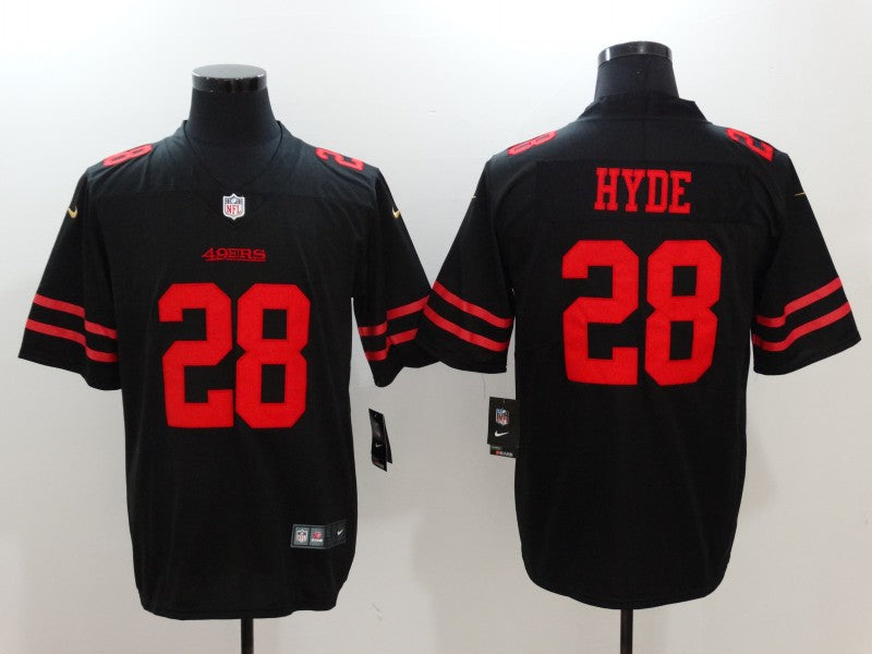 Men’s San Francisco 49ers Carlos Hyde #28 Black Jersey