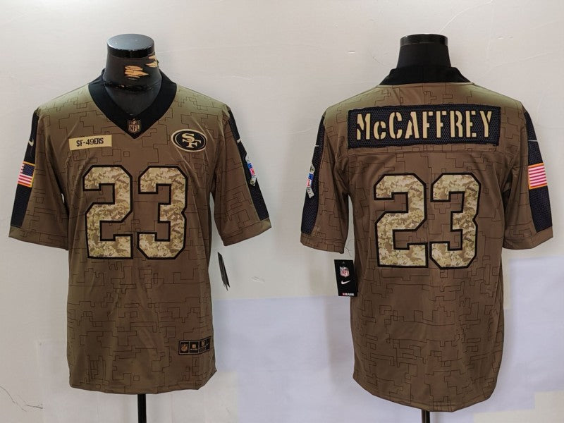 Men’s San Francisco 49ers Christian McCaffrey #23 Brown Jersey