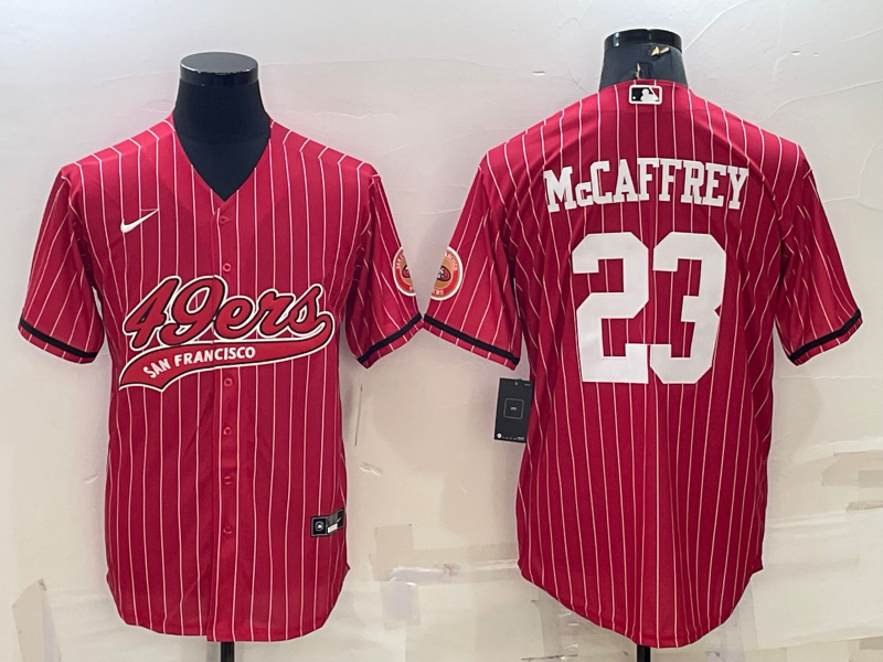 Men’s San Francisco 49ers Christian McCaffrey #23 Red Jersey Joint Edition