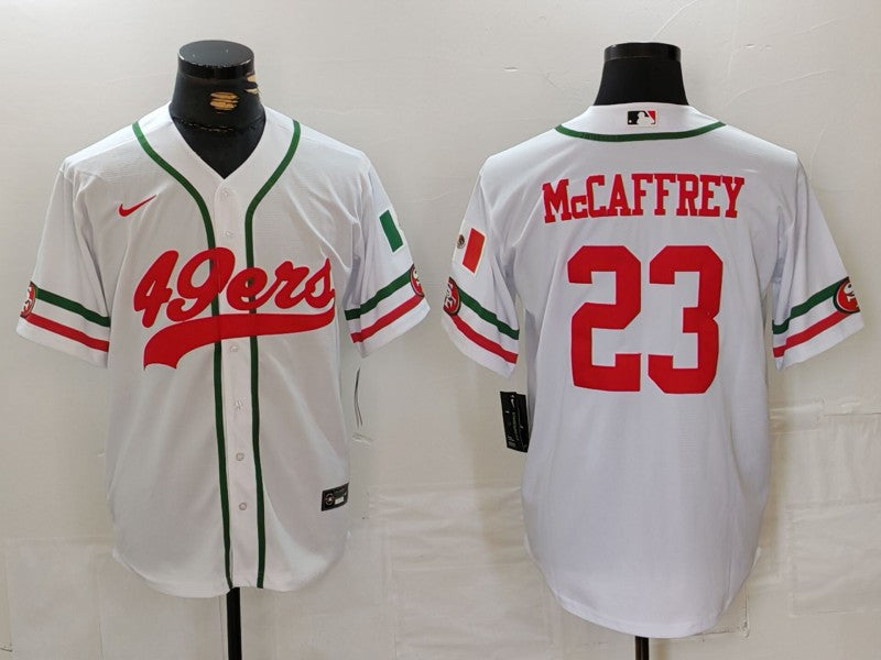 Men’s San Francisco 49ers Christian McCaffrey #23 White Jersey