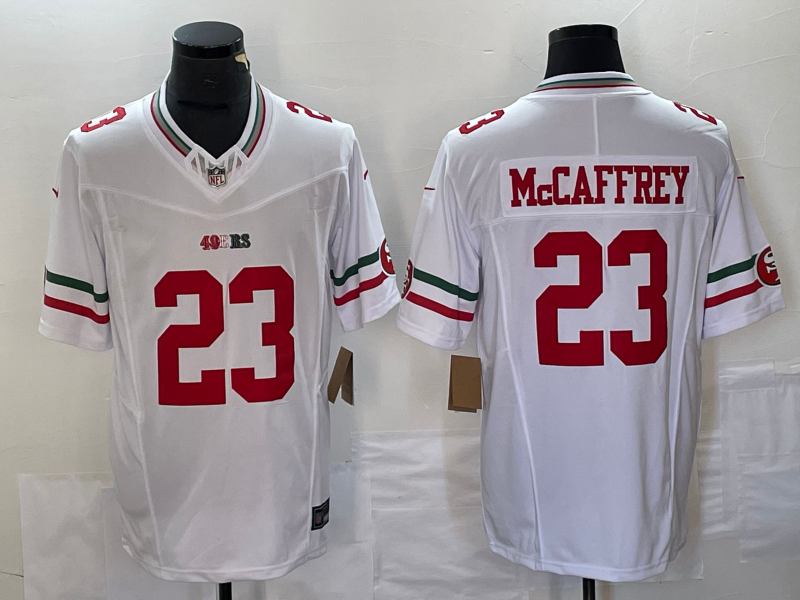 Men’s San Francisco 49ers Christian McCaffrey #23 White Jersey