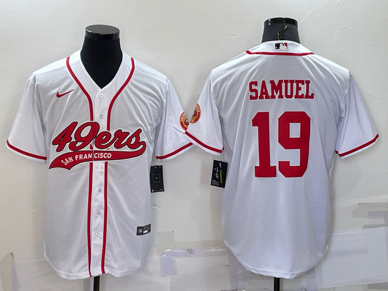 Men’s San Francisco 49ers Deebo Samuel #19 White Jersey Joint Edition