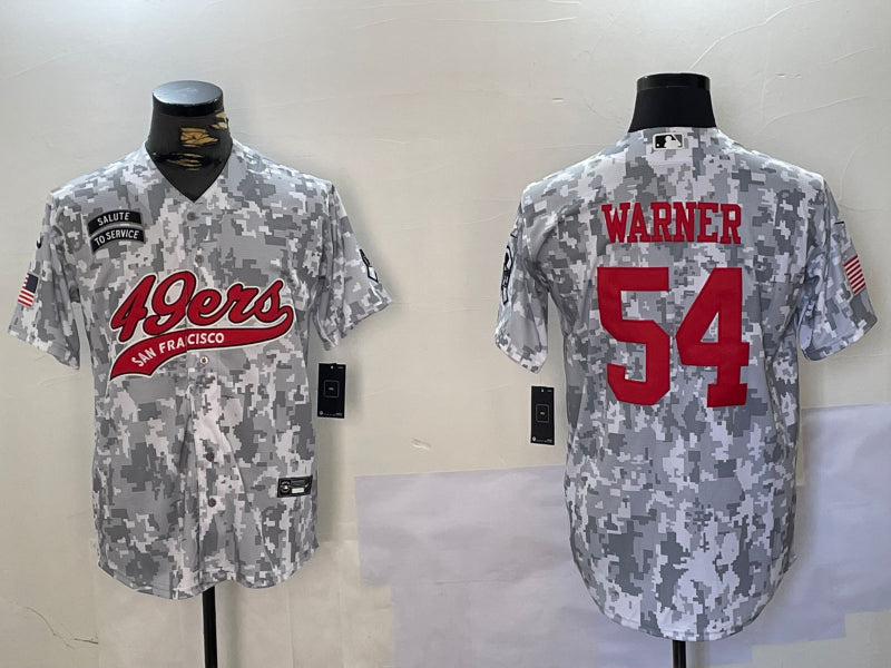 Men’s San Francisco 49ers Fred Warner #54 Arctic Camo Salute to Service Limited Jersey