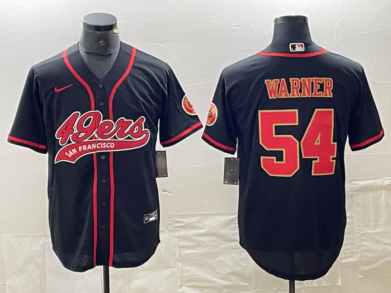 Men’s San Francisco 49ers Fred Warner #54 Black Jersey Joint Edition