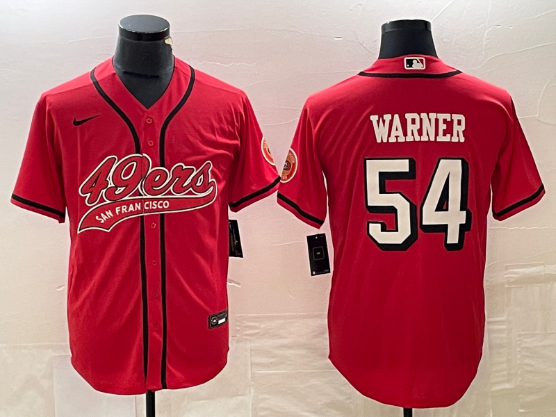 Men’s San Francisco 49ers Fred Warner #54 Red Jersey Joint Edition