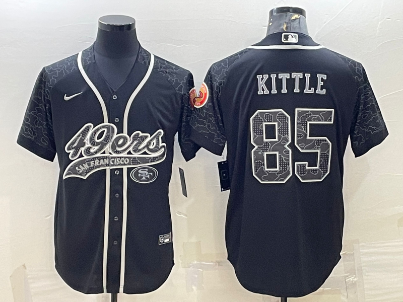 Men’s San Francisco 49ers George Kittle #85 Black Retired RFLCTV Limited Jersey Joint Edition