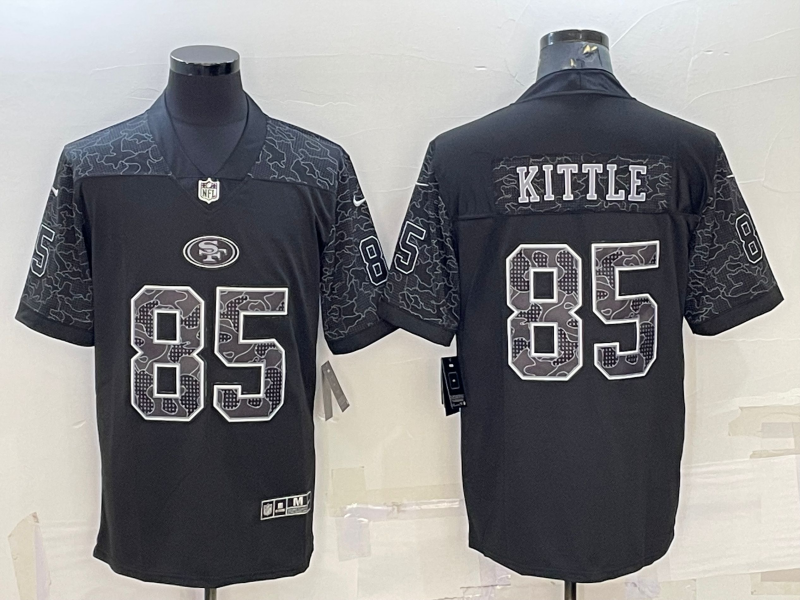 Men’s San Francisco 49ers George Kittle #85 Black Retired RFLCTV Limited Jersey