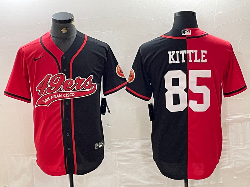 Men’s San Francisco 49ers George Kittle #85 Red/Black Jersey Joint Edition