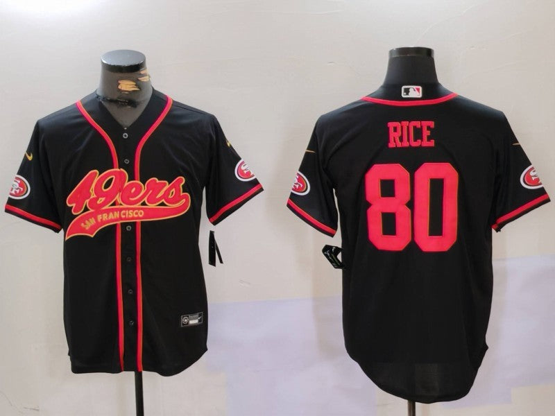 Men’s San Francisco 49ers Jerry Rice #80 Black Jersey