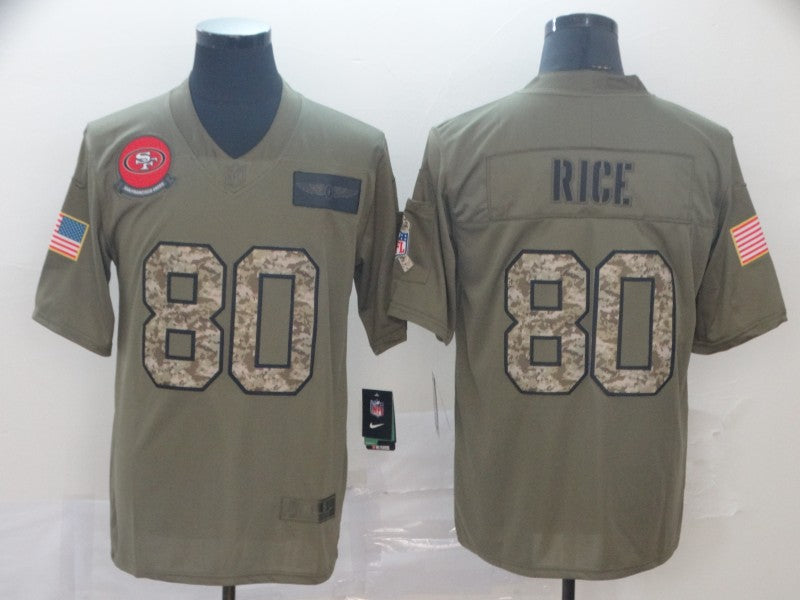 Men’s San Francisco 49ers Jerry Rice #80 Brown Alternate Jersey