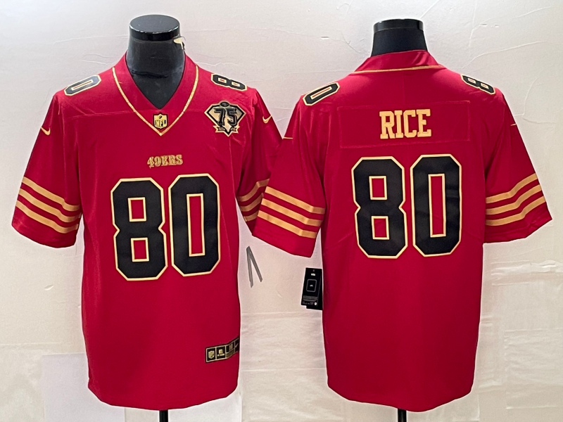 Men’s San Francisco 49ers Jerry Rice #80 Scarlet Vapor Elite Retired Jersey