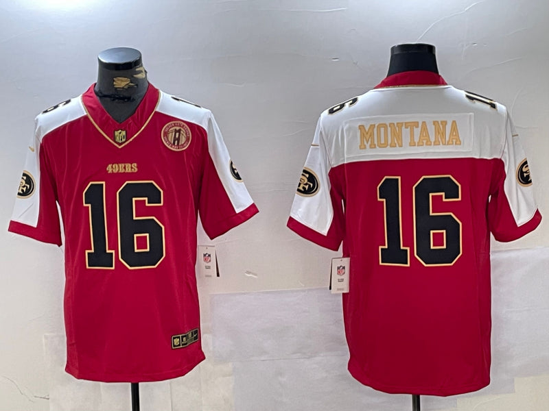 Men’s San Francisco 49ers Joe Montana #16 Scarlet Jersey