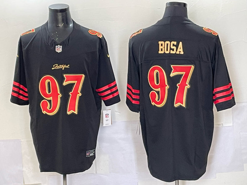 Men’s San Francisco 49ers Nick Bosa #97 Black 2025 Rivalries Collection Jersey