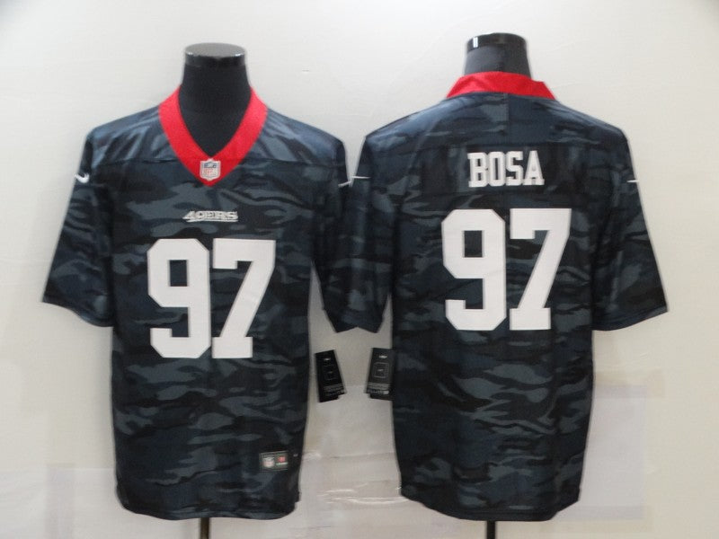 Men’s San Francisco 49ers Nick Bosa #97 Gray Camouflage Jersey